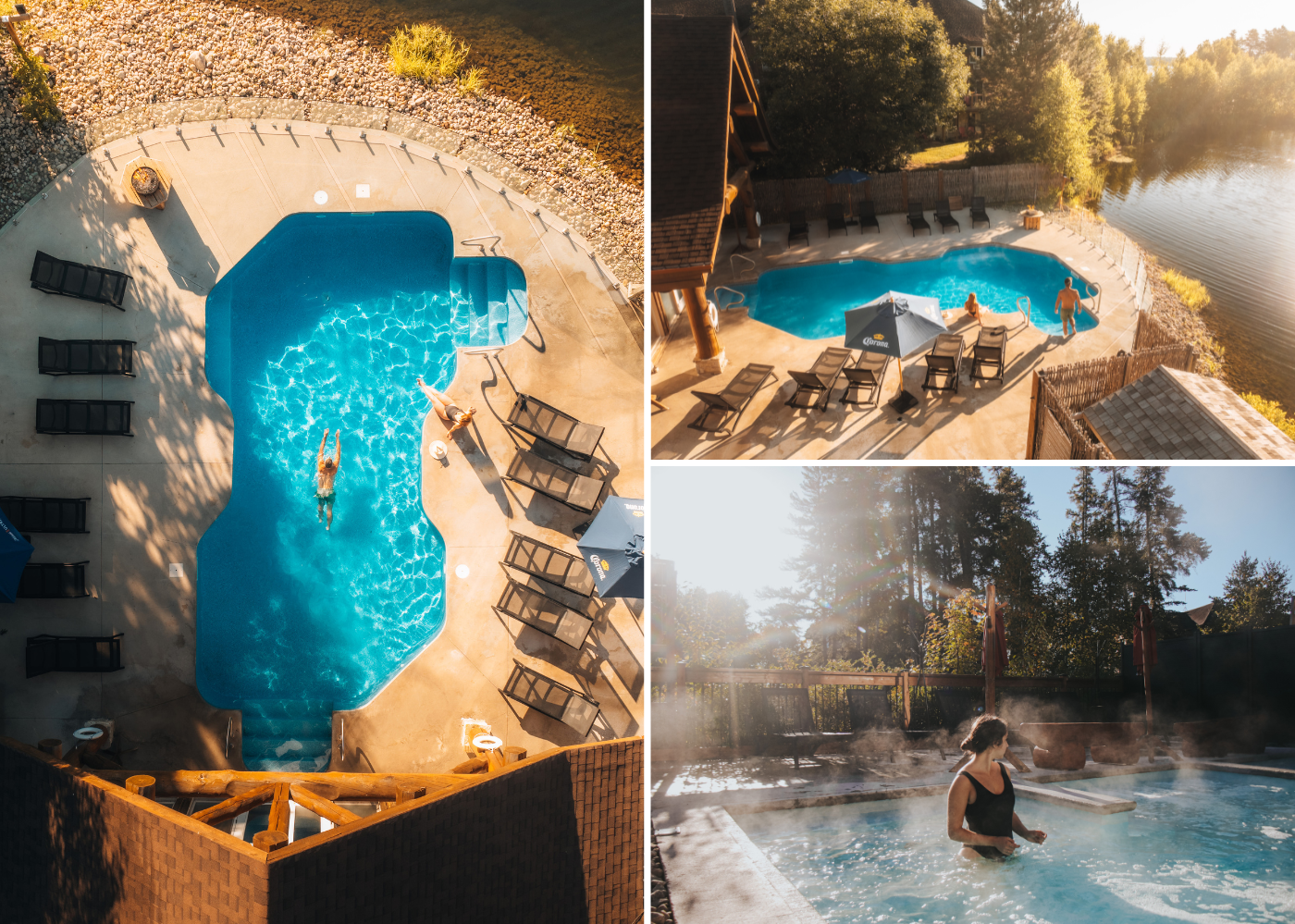 Piscine et spa Auberge du Lac Taureau été
